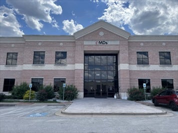 Outside front of building