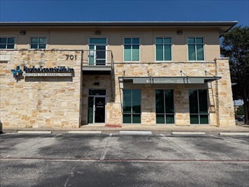 Outside front of building