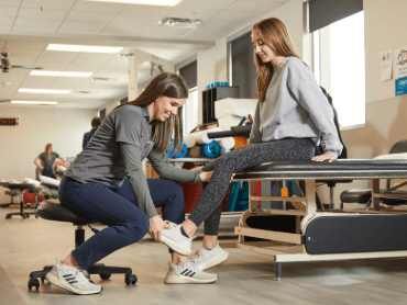 Therapist with patient