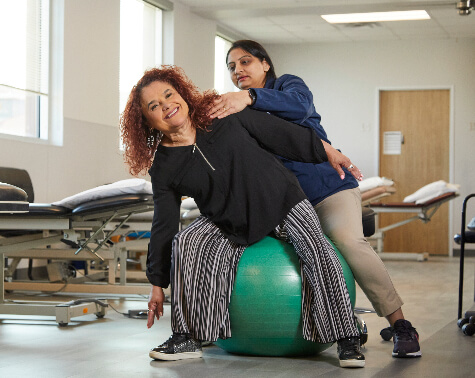 Patient in physical therapy